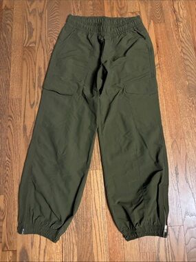 Olive Green Cargo Jogger Pants - Elastic Waist